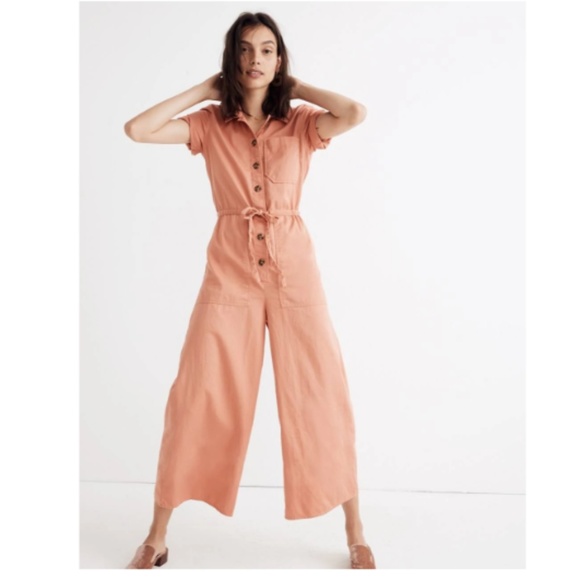 Madewell Other - NEW MADEWELL Wide Leg Utility Coral Jumpsuit Sz 10
